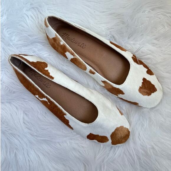 Madewell The Cory Flat in Cow Print Calf Hair Women's 6.5 - Picture 4 of 7